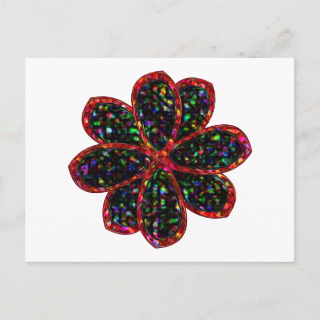 Carte postale Fleur de Parties scintillant noire e (Devant)