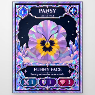 Carte Postale Fleur de Pensée, Art en Feuille de Papier Arc-en-C