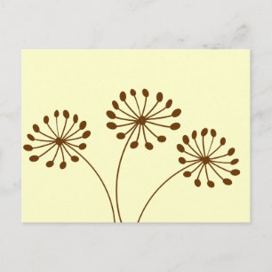 Carte Postale Fleur de pissenlit abstrait marron