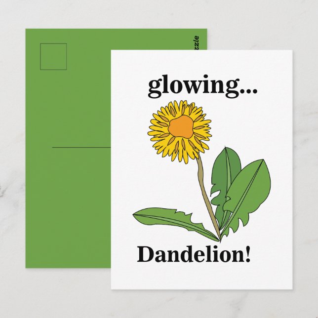 Carte Postale Fleur de pissenlit floral  (Devant / Derrière)