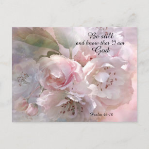 Carte Postale Fleur de printemps délicate avec message biblique