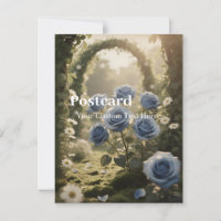 Fleur de Rose Bleue – Message Romantique Élégant