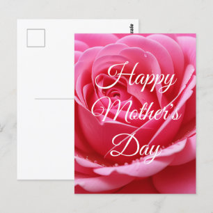 Carte Postale Fleur de rose personnalisée Bonne fête des mères