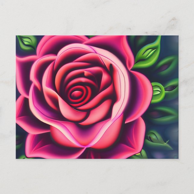 Carte Postale Fleur de rose rose romantique Abstraite (Devant)