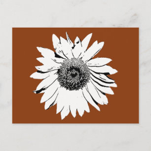 Carte postale - Fleur de tournesol à colorier