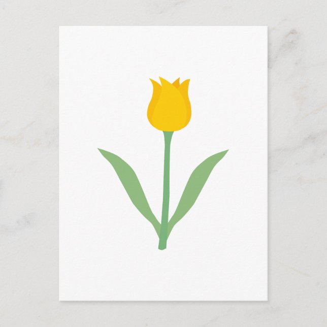 Carte Postale Fleur de tulipe jaune. (Devant)