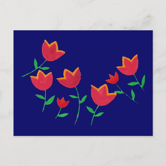 Carte Postale fleur de tulipe rouge (Devant)