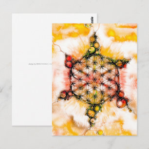 Carte Postale Fleur De Vie - Façons Colorées 4