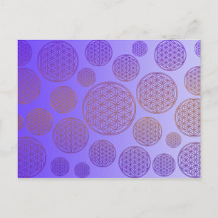 Carte Postale Fleur de Vie / Fleur de Vie - motif violet
