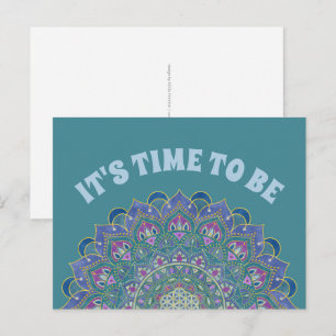 Carte Postale Fleur de Vie - Mandala de style indien 1