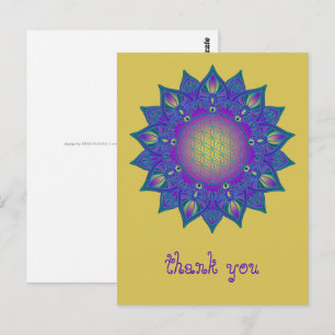 Carte Postale Fleur de Vie - Mandala Indien 3