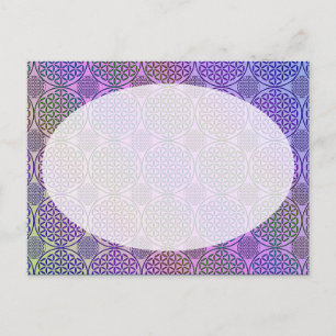 Carte Postale Fleur de vie - motif de grunge de timbre 3