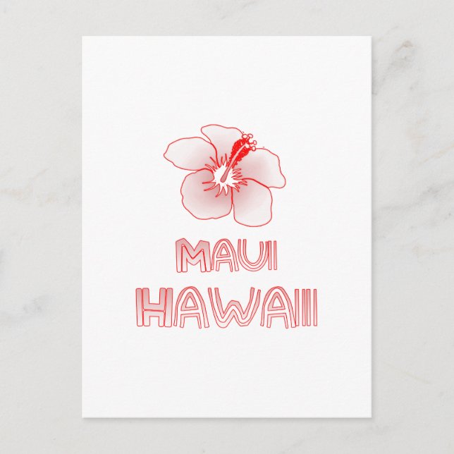 Carte Postale Fleur d'Hibiscus de Maui Hawaii (Devant)