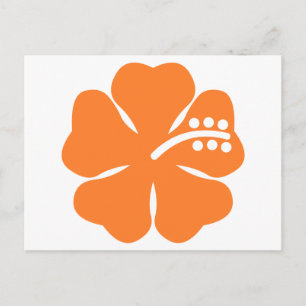 Carte Postale Fleur d'hibiscus orange