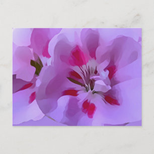 Carte Postale Fleur d'hibiscus violet rose abstrait