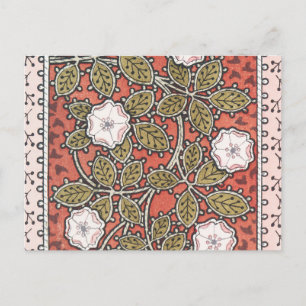Carte Postale Fleur d'illustration Rose sauvage Vintage