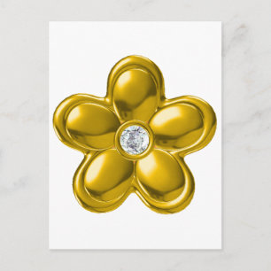 CARTE POSTALE FLEUR D'OR AVEC DIAMONDE
