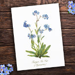 Carte Postale Fleur élégante vintage botanique Ne m'oubliez pas<br><div class="desc">Illustration botanique vintage du feuillage et des fleurs de Ne m'oubliez pas, une œuvre d'art très élégante, sophistiquée et chic pour une décoration intérieure romantique et chic et un amoureux de la nature ou des fleurs. Ne m'oubliez pas est la fleur de l'État de l'Alaska. Ils symbolisent l'amour vrai et...</div>