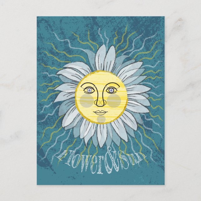 Carte Postale Fleur et soleil - Nature (Devant)