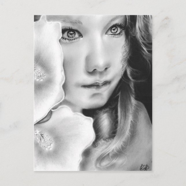 Carte postale Fleur fille aux yeux d'ange (Devant)