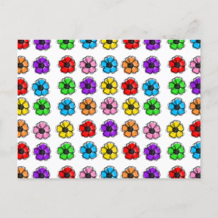 Carte Postale Fleur Floral Doodle Line Art Aquarelle Abstraite