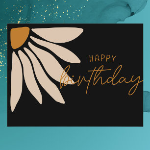 Carte Postale Fleur Florale Rétro Tendance Joyeux Anniversaire