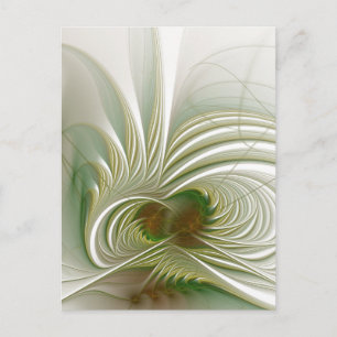 Carte Postale Fleur fractale de fantaisie douce et tendre