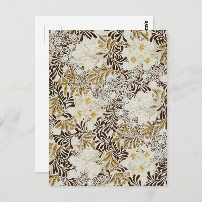 Carte Postale Fleur intemporelle Floral & Motif Feuille (Devant / Derrière)