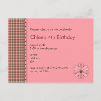 Carte Postale Fleur ・ Invitation d'anniversaire