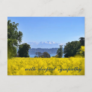 Carte Postale Fleur jaune inspirante Sympathie Colline Prairie L