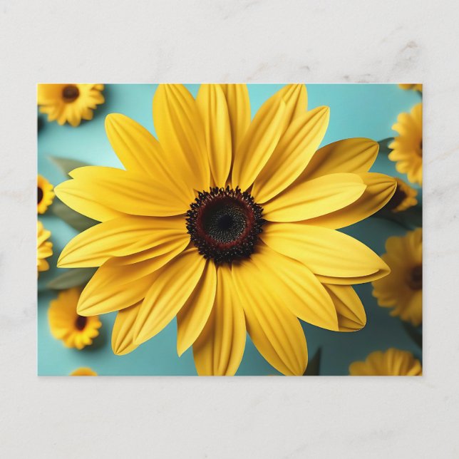 Carte Postale Fleur Jaune Joyeuse (Devant)