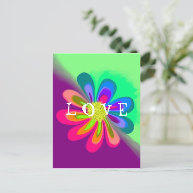 Carte Postale Fleur L O V E (Debout devant)