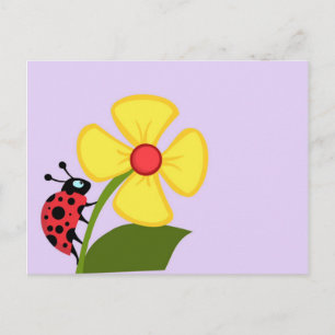 Carte Postale Fleur Ladybug