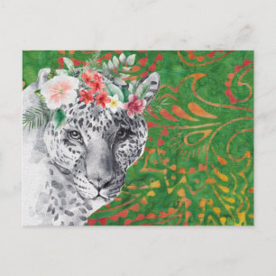 Carte Postale Fleur Léopard Jungle Batik
