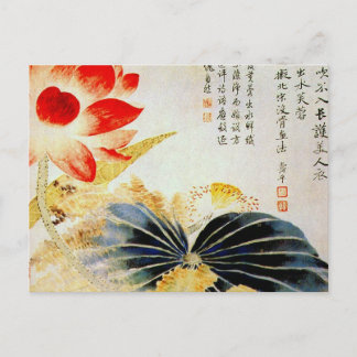 Carte Postale Fleur Lotus brisant la surface