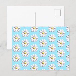 Carte Postale Fleur marguerite 3D