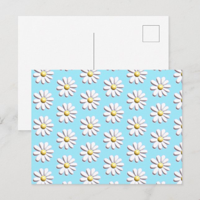 Carte Postale Fleur marguerite 3D (Devant / Derrière)