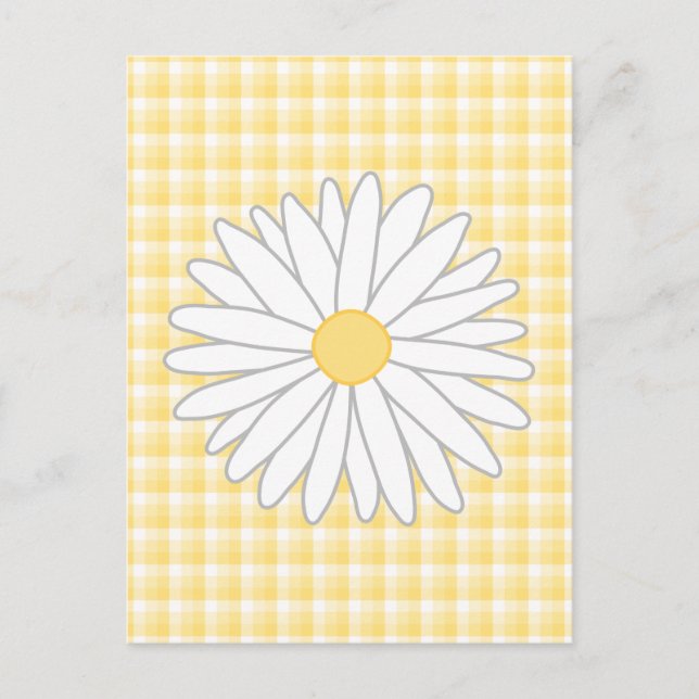 Carte Postale Fleur marguerite en Jaune et Blanc. (Devant)