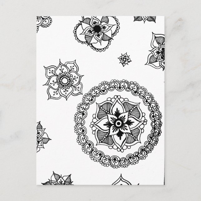 Carte Postale Fleur Medley Mandala (Devant)