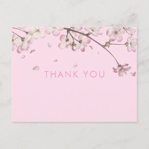 Carte Postale Fleur Moderne Délicate Fleurie Rose Merci