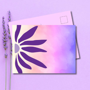 Carte Postale Fleur Mood géométrique en fleur rétro