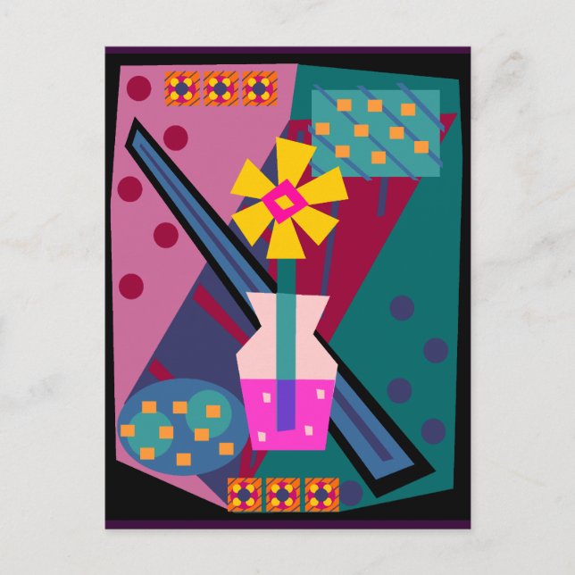 Carte Postale Fleur mood post moderne (Devant)