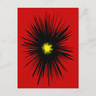 Carte Postale Fleur noire Abstraite