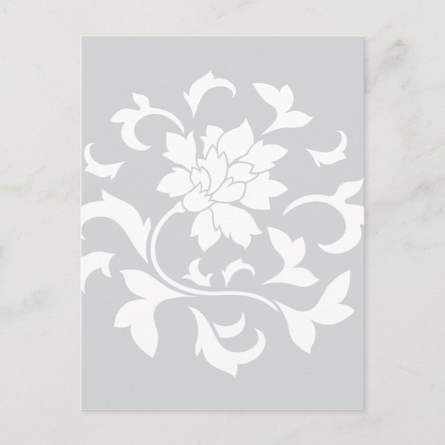 Carte Postale Fleur orientale - Motif circulaire en argent (Devant)