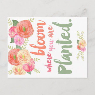 Carte Postale Fleur où vous êtes planté