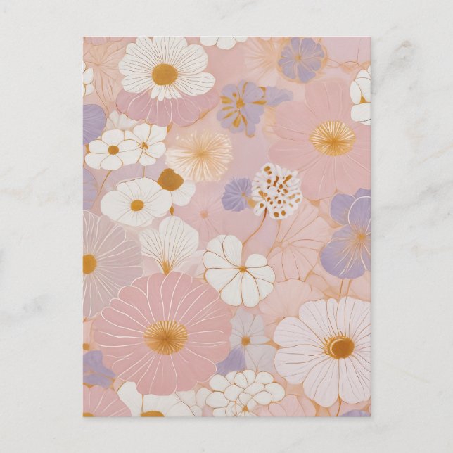 Carte Postale Fleur Pastel Éthérée (Devant)