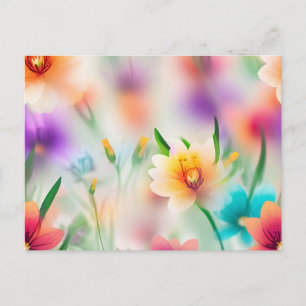 Carte Postale Fleur printanière avec arrière-plan flou