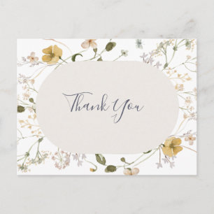 Carte Postale Fleur printanière   Remerciements Mariage Blanc