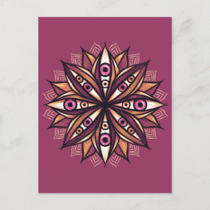 Carte Postale Fleur psychédélique aux yeux Déplaisants trippants