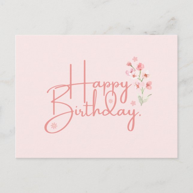 Carte postale Fleur Rose Anniversaire (Devant)